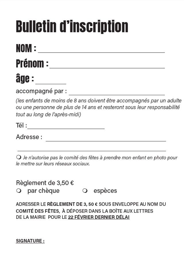 Carnaval du comité des fêtes 